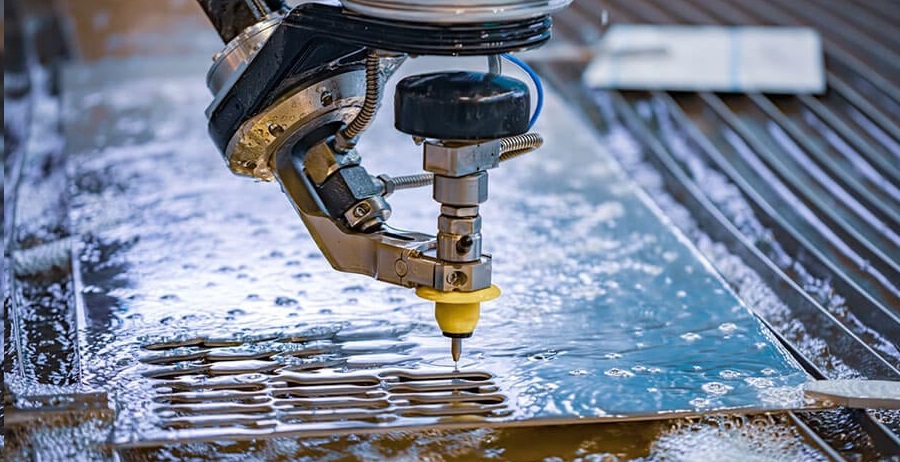 Water jet cutting for custom manufacturing by PartMaker